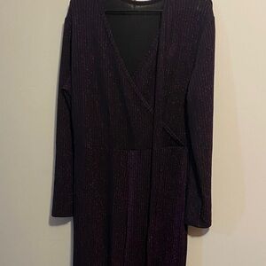 Elegant Purple Long Sleeve Dress